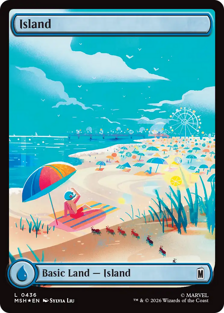 Island (0436) (Surge Foil) [Marvel Super Heroes] | Card Citadel
