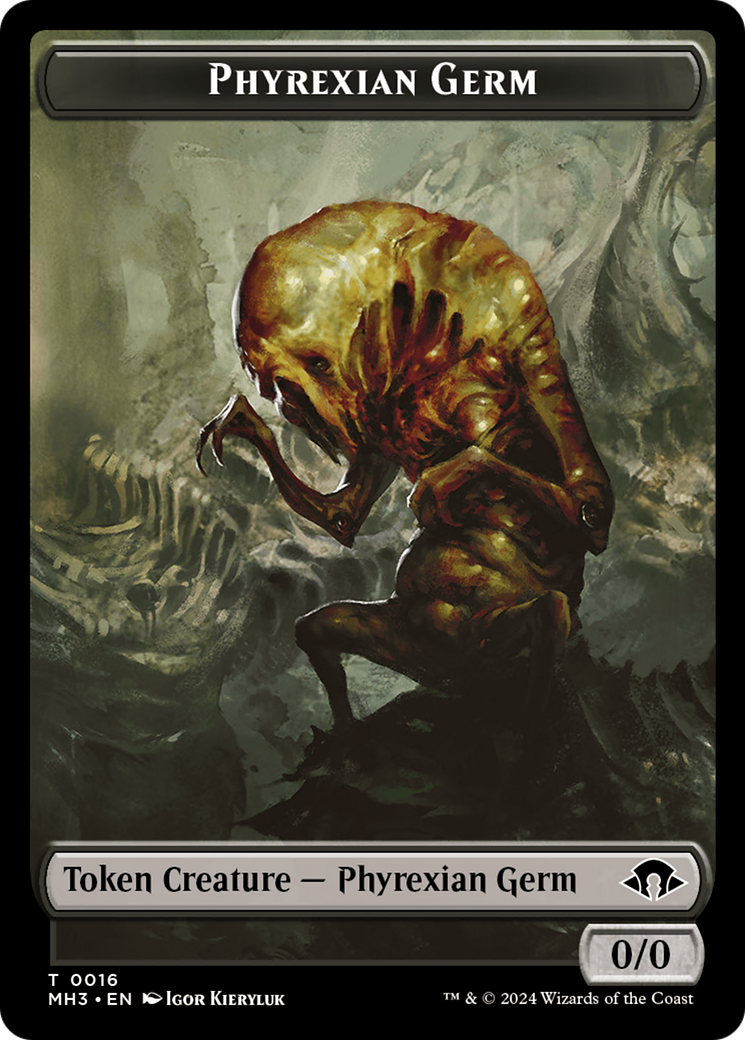 Phyrexian Germ // Cat Warrior Double-Sided Token [Modern Horizons 3 Tokens] | Card Citadel
