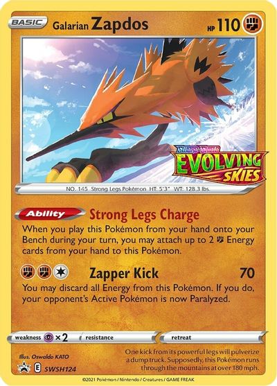 Galarian Zapdos (SWSH124) (Prerelease Promo) [Sword & Shield: Black Star Promos] | Card Citadel