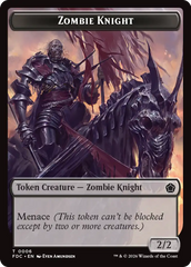 Zombie // Zombie Knight Double-Sided Token [Foundations Commander Tokens] | Card Citadel
