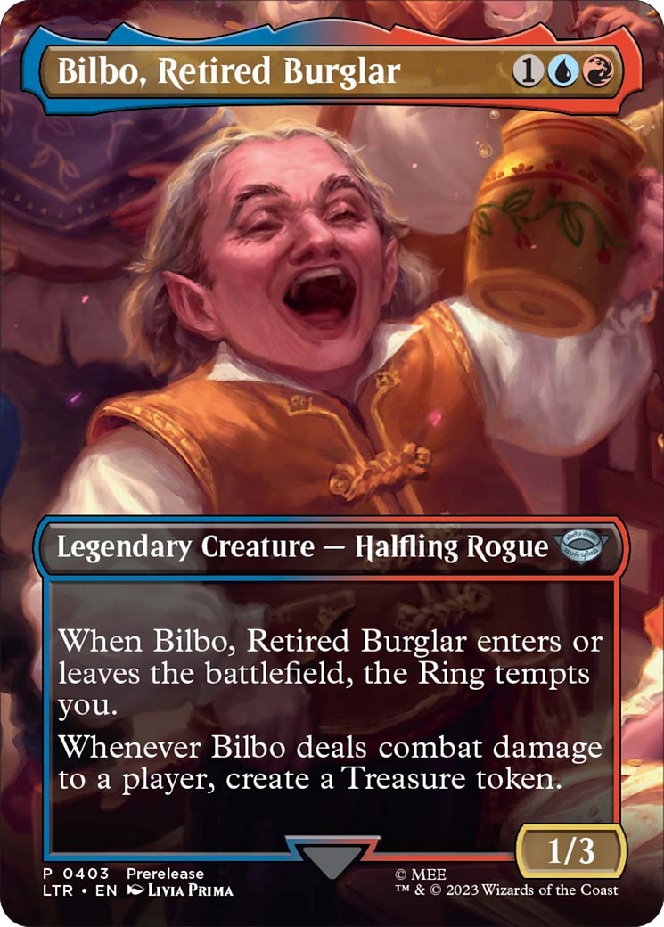 Bilbo, Retired Burglar (Borderless Alternate Art) [The Lord of the Rings: Tales of Middle-Earth] | Card Citadel