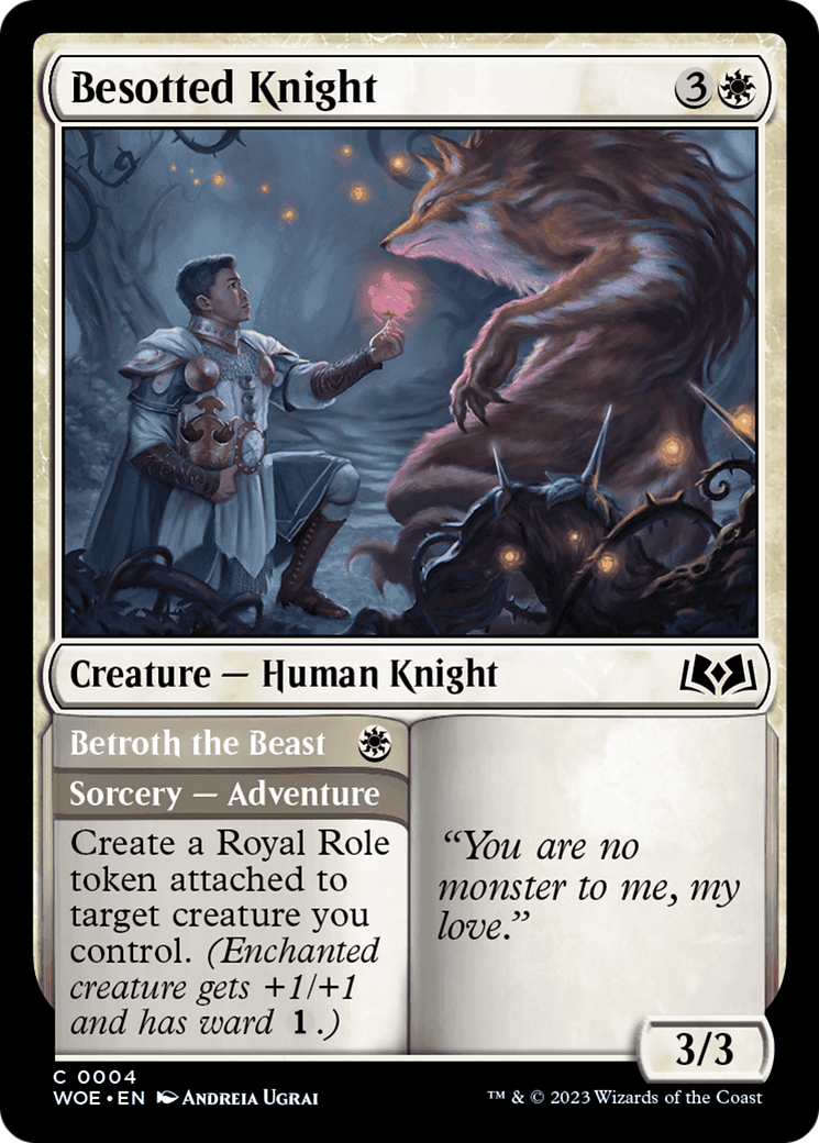 Besotted Knight // Betroth the Beast [Wilds of Eldraine] | Card Citadel