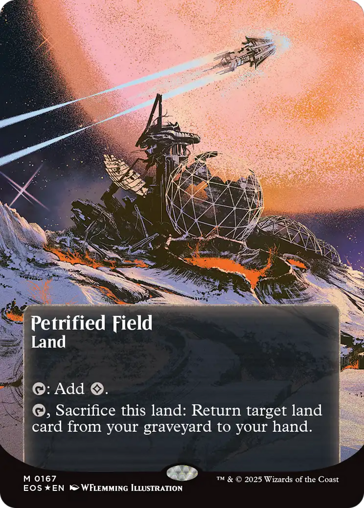 Petrified Field (0167) (Borderless) (Galaxy Foil) [Edge of Eternities: Stellar Sights] | Card Citadel