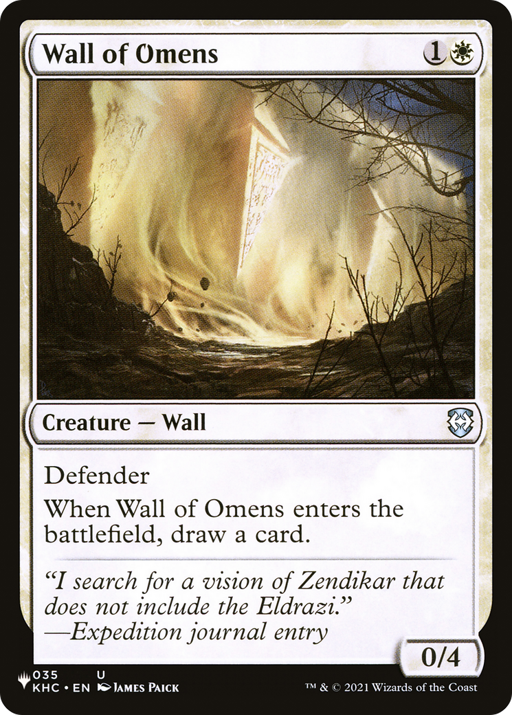 Wall of Omens (KHC) [The List] | Card Citadel