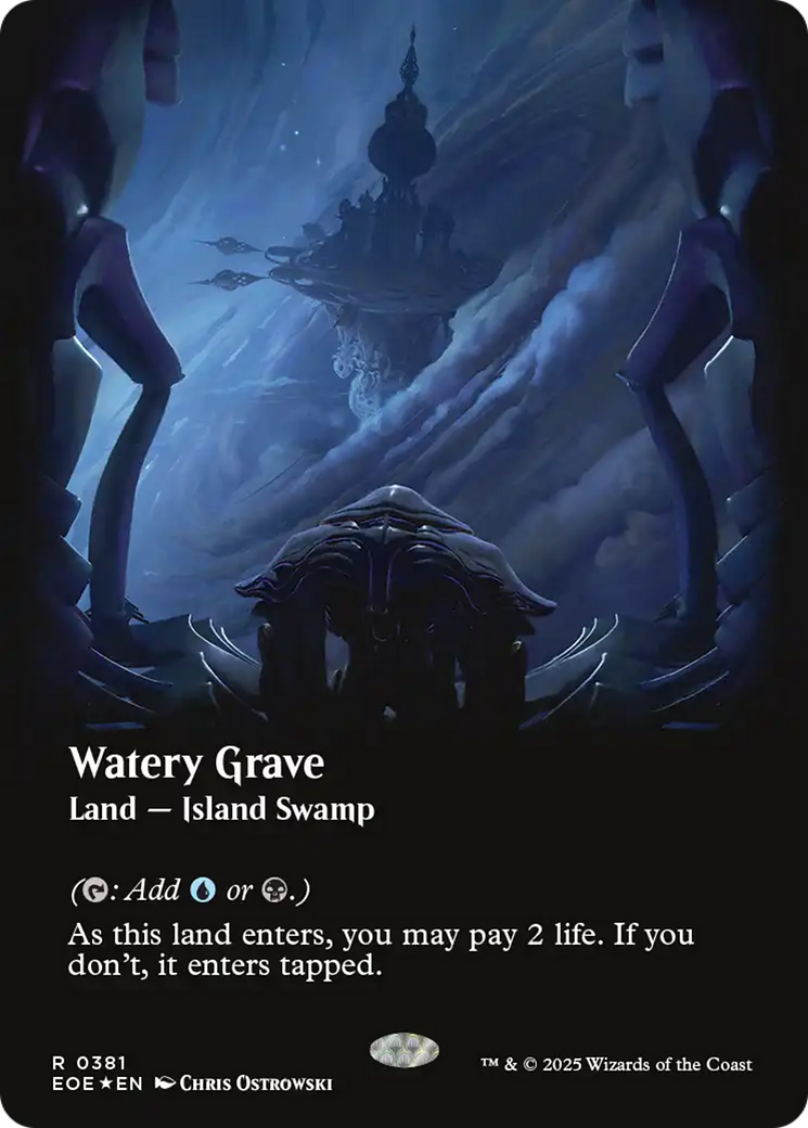 Watery Grave (Borderless) (Galaxy Foil) [Edge of Eternities] | Card Citadel