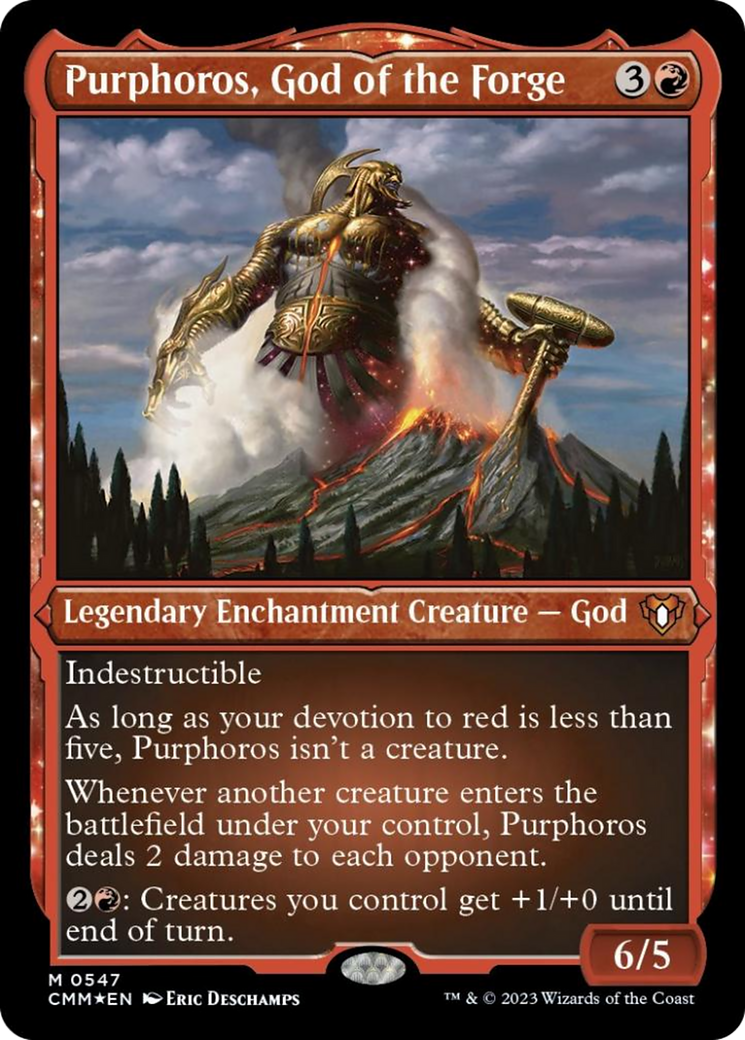 Purphoros, God of the Forge (Foil Etched) [Commander Masters] | Card Citadel