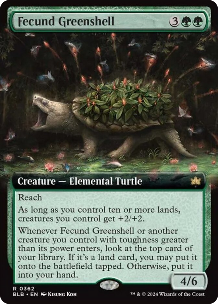 Fecund Greenshell (Extended Art) [Bloomburrow] | Card Citadel