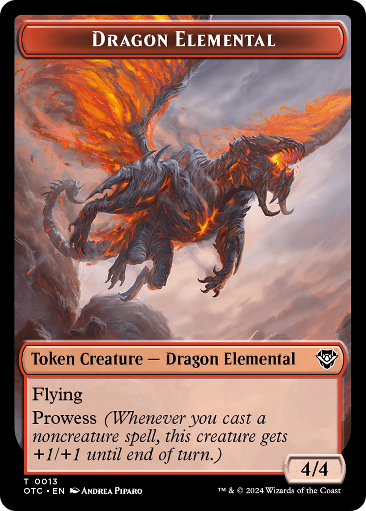 Dragon Elemental // Bird Illusion Double-Sided Token [Outlaws of Thunder Junction Commander Tokens] | Card Citadel