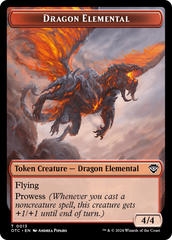 Dragon Elemental // Treasure Double-Sided Token [Outlaws of Thunder Junction Commander Tokens] | Card Citadel