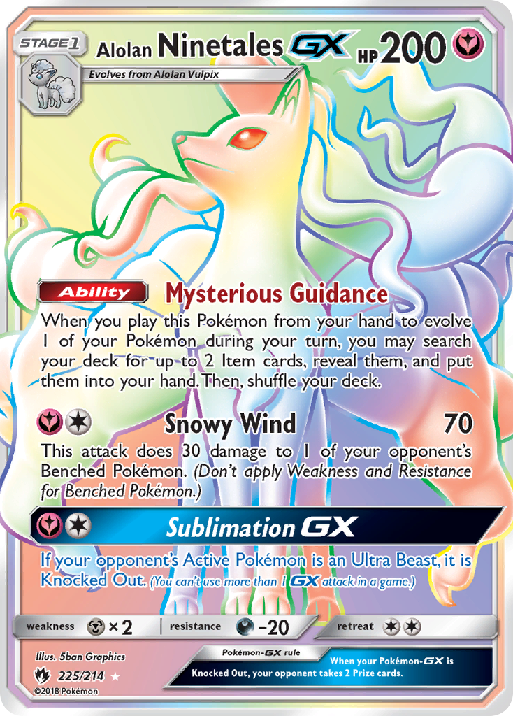 Alolan Ninetales GX (225/214) [Sun & Moon: Lost Thunder] | Card Citadel