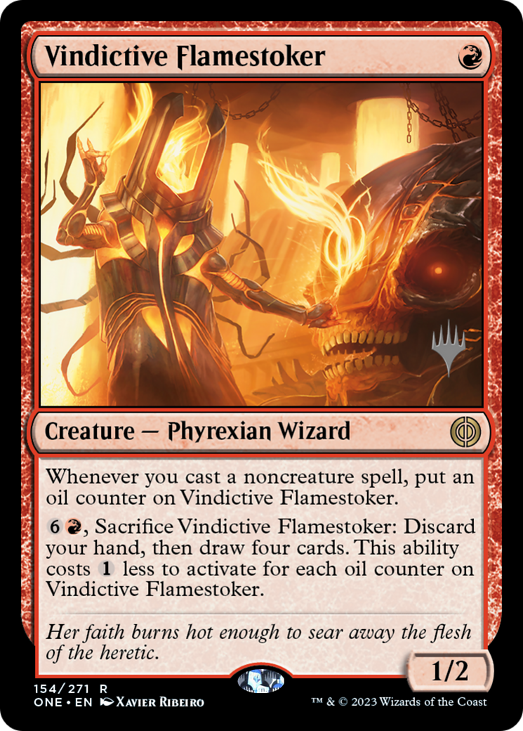 Vindictive Flamestoker (Promo Pack) [Phyrexia: All Will Be One Promos] | Card Citadel