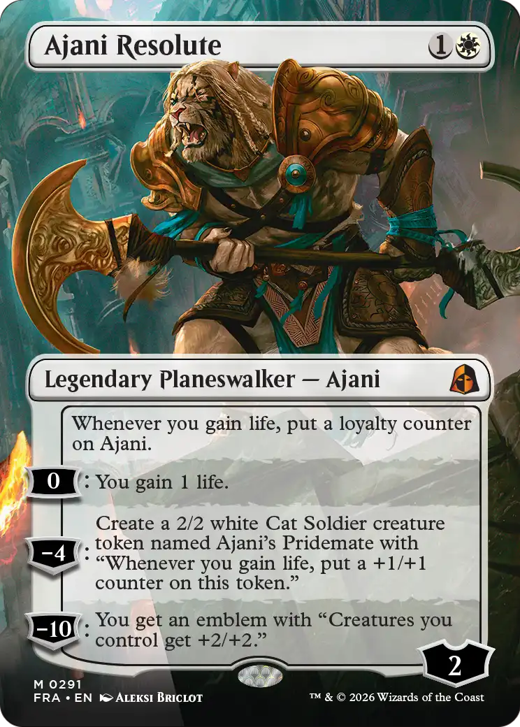 Ajani Resolute (Borderless) [Reality Fracture] | Card Citadel