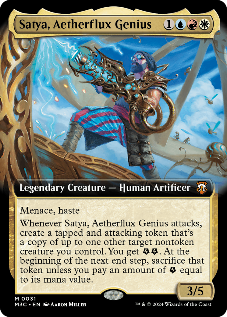 Satya, Aetherflux Genius (Extended Art) [Modern Horizons 3 Commander] | Card Citadel