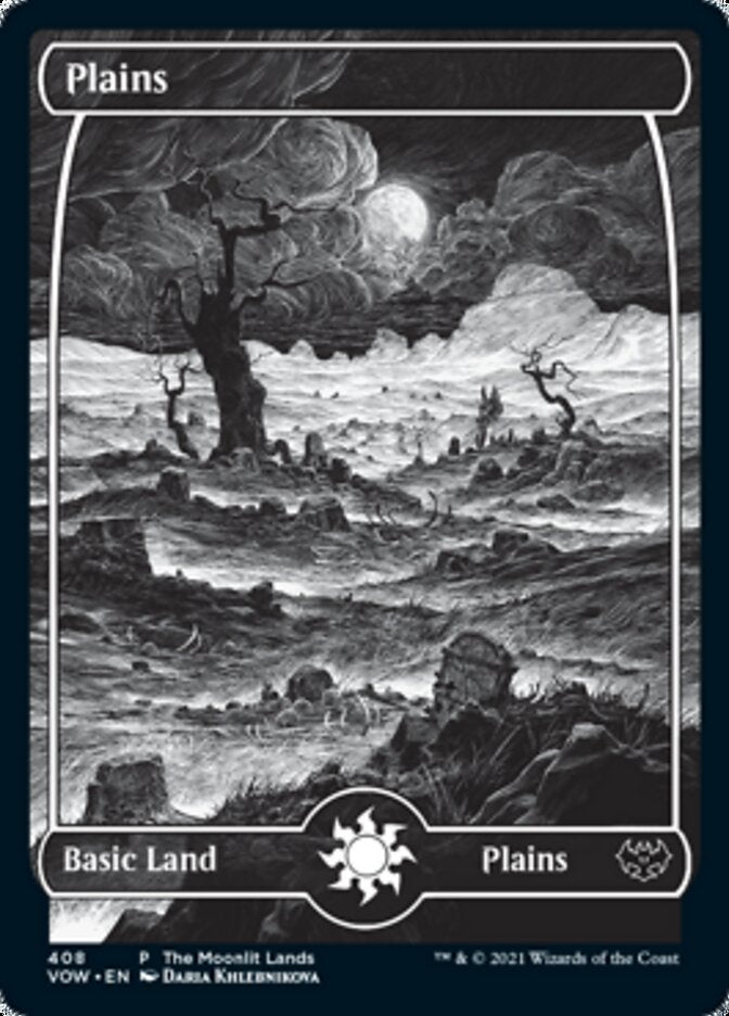 Plains (The Moonlit Lands) (Foil Etched) [Innistrad: Crimson Vow Promos] | Card Citadel