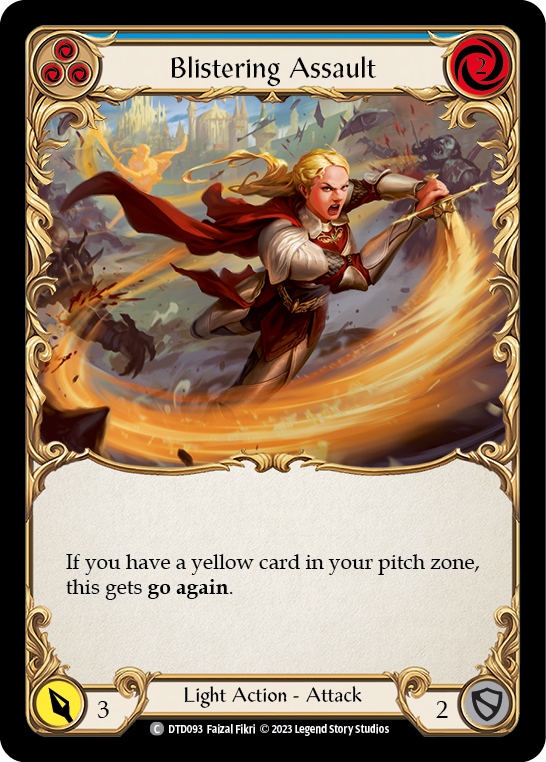 Blistering Assault (Blue) [DTD093] (Dusk Till Dawn)  Rainbow Foil | Card Citadel