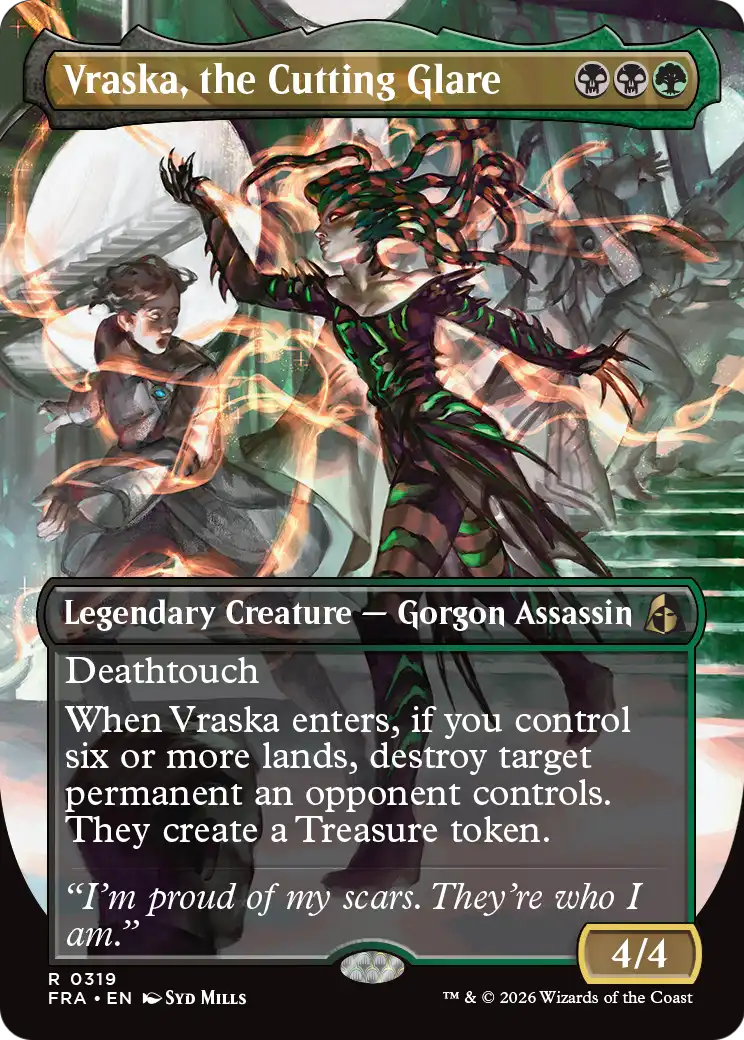 Vraska, the Cutting Glare (Borderless) [Reality Fracture] | Card Citadel