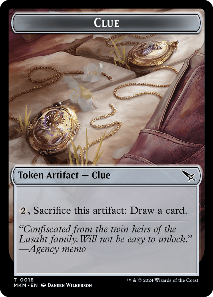 Clue (0018) // A 0045 Double-Sided Token [Murders at Karlov Manor Tokens] | Card Citadel