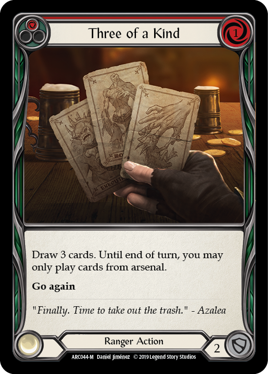 Three of a Kind [ARC044-M] (Arcane Rising)  1st Edition Rainbow Foil | Card Citadel