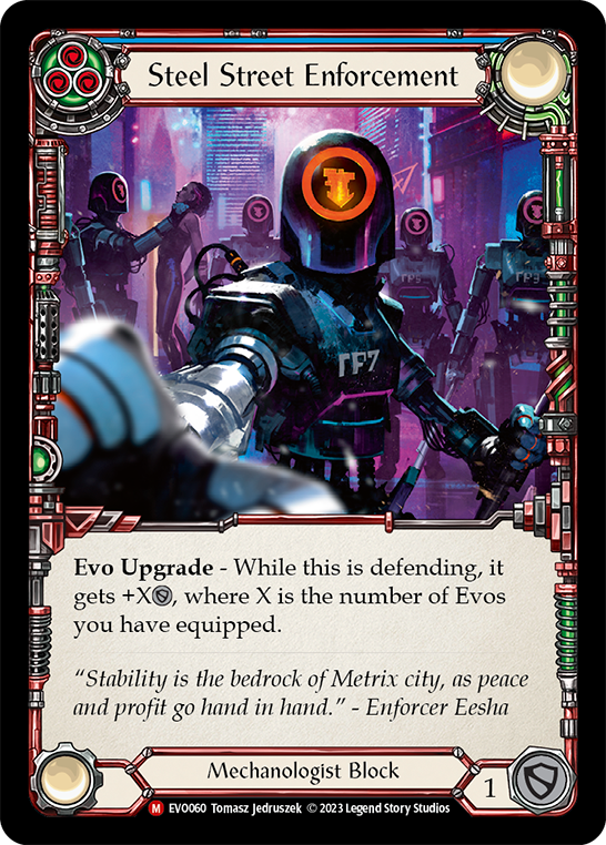 Steel Street Enforcement [EVO060] (Bright Lights)  Rainbow Foil | Card Citadel