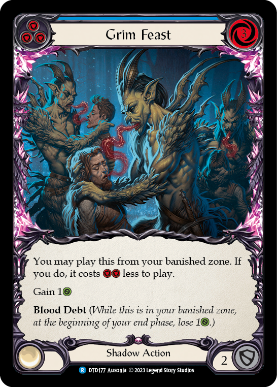 Grim Feast (Blue) [DTD177] (Dusk Till Dawn)  Rainbow Foil | Card Citadel
