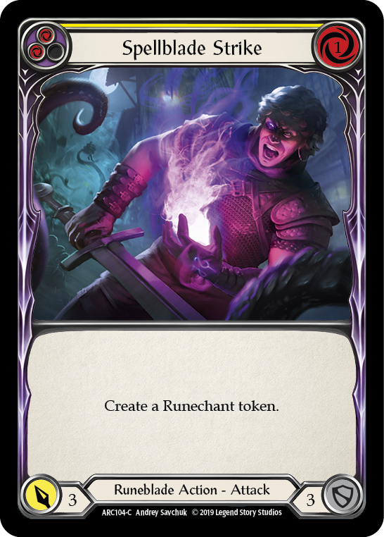 Spellblade Strike (Yellow) [ARC104-C] (Arcane Rising)  1st Edition Rainbow Foil | Card Citadel