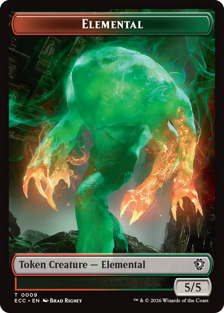 Rhino Warrior // Elemental (0009) Double-Sided Token [Lorwyn Eclipsed Tokens] | Card Citadel