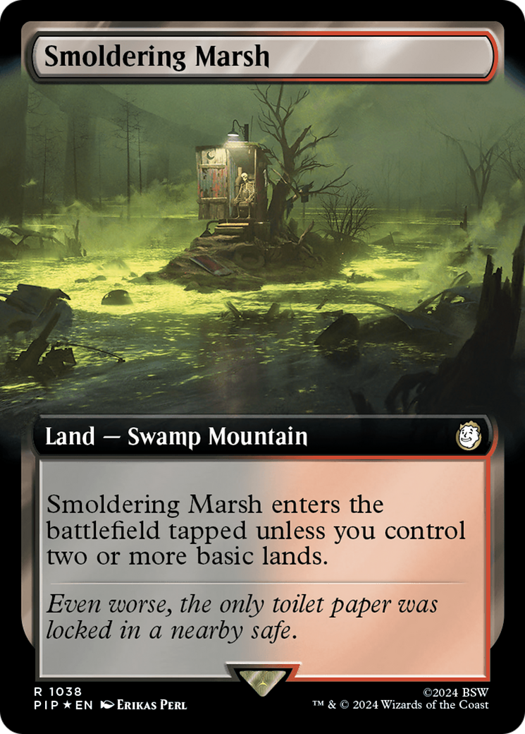 Smoldering Marsh (Extended Art) (Surge Foil) [Fallout] | Card Citadel