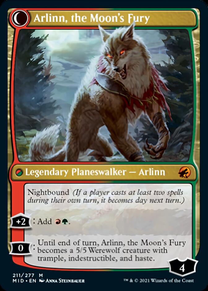 Arlinn, the Pack's Hope // Arlinn, the Moon's Fury [Innistrad: Midnight Hunt] | Card Citadel