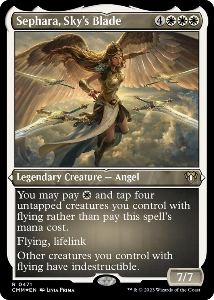 Sephara, Sky's Blade (Foil Etched) [Commander Masters] | Card Citadel