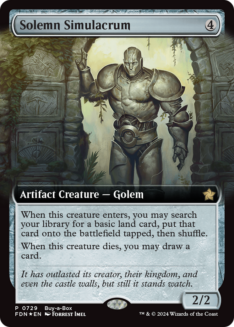 Solemn Simulacrum (Extended Art) (Buy-A-Box) [Foundations Promos] | Card Citadel