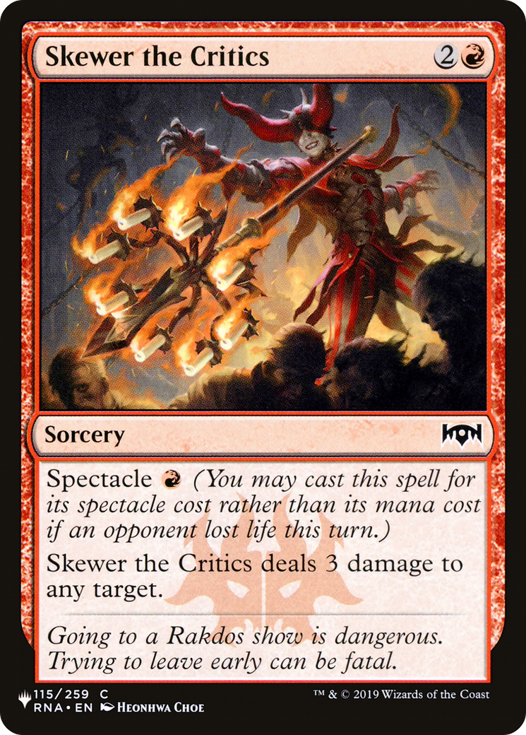 Skewer the Critics [The List Reprints] | Card Citadel