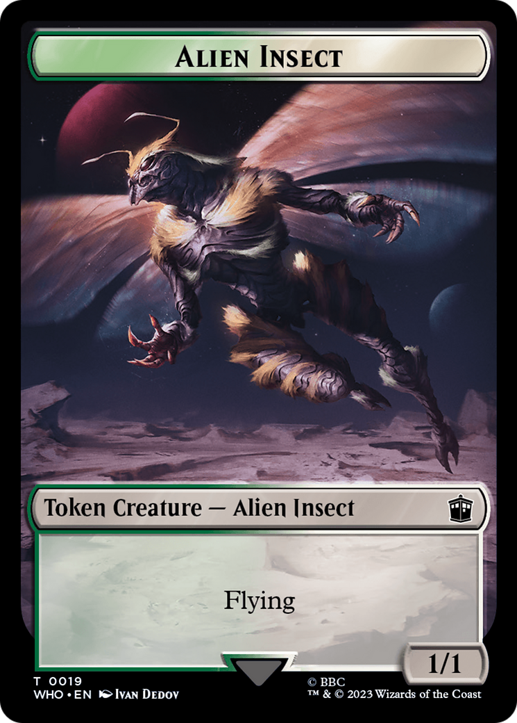 Mutant // Alien Insect Double-Sided Token [Doctor Who Tokens] | Card Citadel