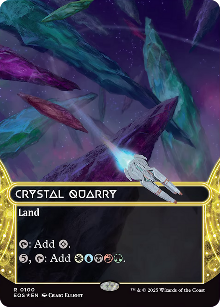 Crystal Quarry (0100) (Borderless) (Galaxy Foil) [Edge of Eternities: Stellar Sights] | Card Citadel