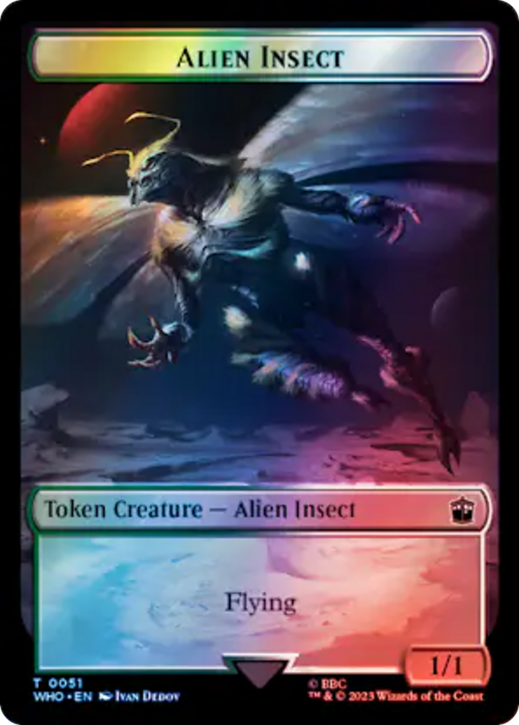 Alien // Alien Insect Double-Sided Token (Surge Foil) [Doctor Who Tokens] | Card Citadel