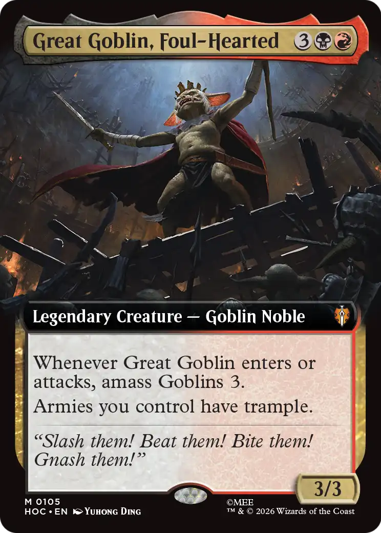 Great Goblin, Foul-Hearted (Extended Art) [The Hobbit: Eternal-Legal] | Card Citadel