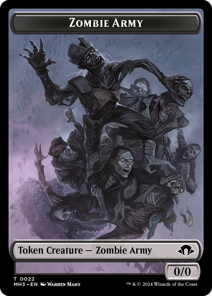 Eldrazi Spawn // Zombie Army Double-Sided Token [Modern Horizons 3 Tokens] | Card Citadel