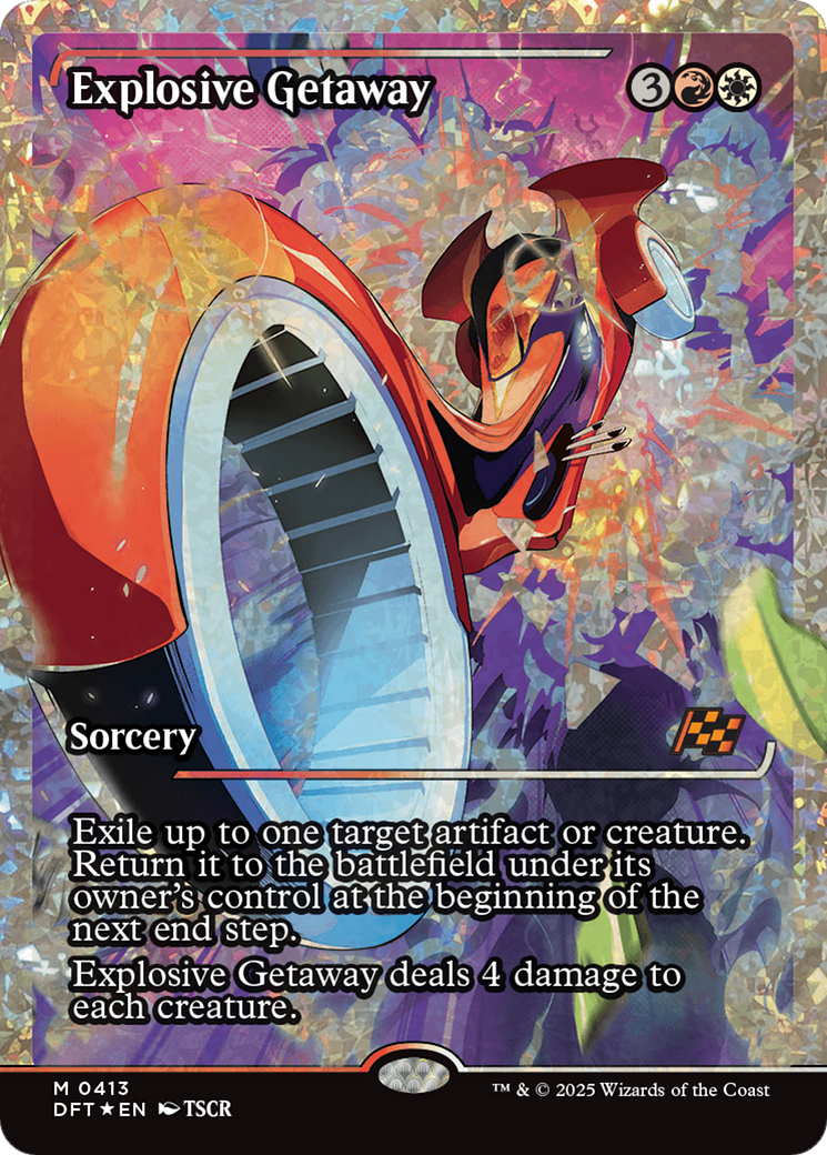 Explosive Getaway (Showcase) (Fracture Foil) [Aetherdrift] | Card Citadel