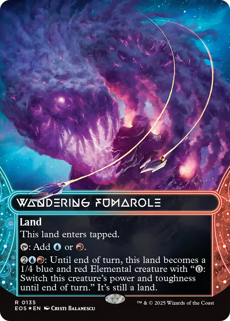 Wandering Fumarole (0135) (Borderless) (Galaxy Foil) [Edge of Eternities: Stellar Sights] | Card Citadel