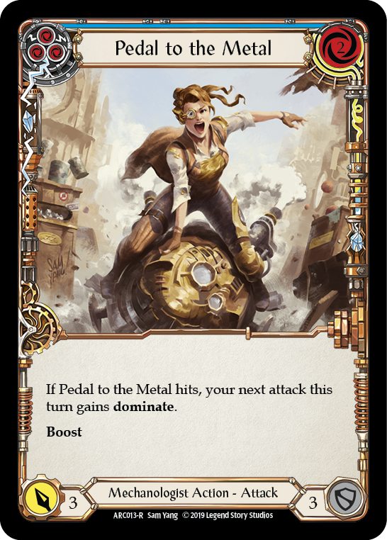 Pedal to the Metal (Blue) [ARC013-R] (Arcane Rising)  1st Edition Rainbow Foil | Card Citadel