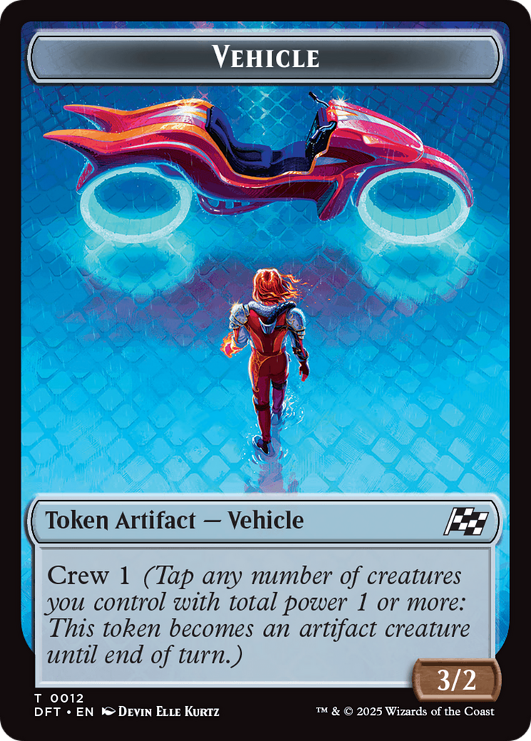 Emblem - Chandra, Spark Hunter // Vehicle Double-Sided Token [Aetherdrift Tokens] | Card Citadel