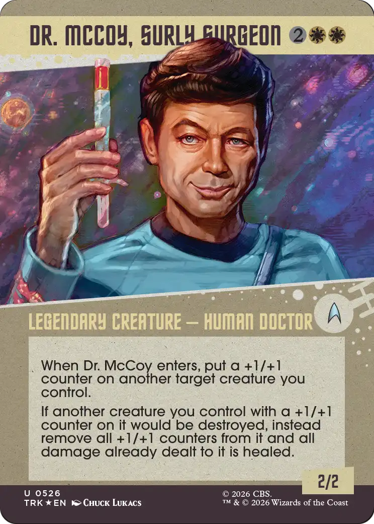 Dr. McCoy, Surly Surgeon (Showcase) (Surge Foil) [Star Trek] | Card Citadel