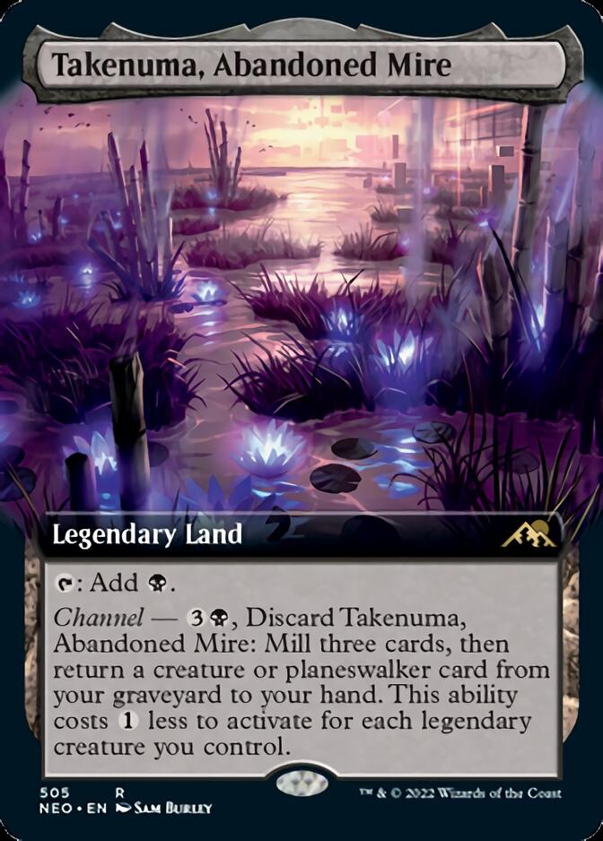 Takenuma, Abandoned Mire (Extended Art) [Kamigawa: Neon Dynasty] | Card Citadel