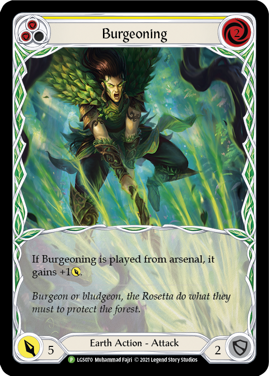 Burgeoning (Yellow) [LGS070] (Promo)  Rainbow Foil | Card Citadel