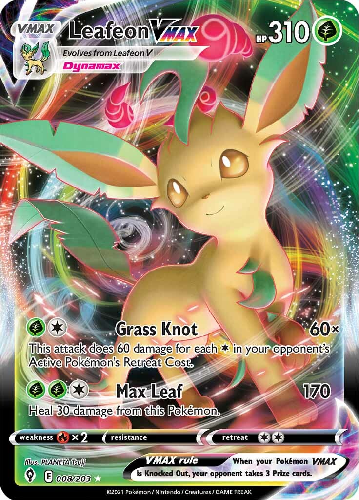 Leafeon VMAX (008/203) [Sword & Shield: Evolving Skies] | Card Citadel