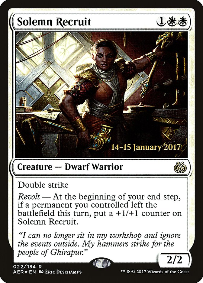 Solemn Recruit [Aether Revolt Prerelease Promos] | Card Citadel