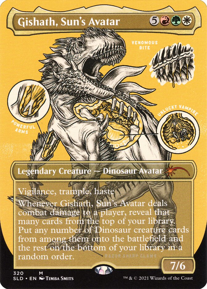 Gishath, Sun's Avatar (Borderless Foil Etched) [Secret Lair Drop Series] | Card Citadel