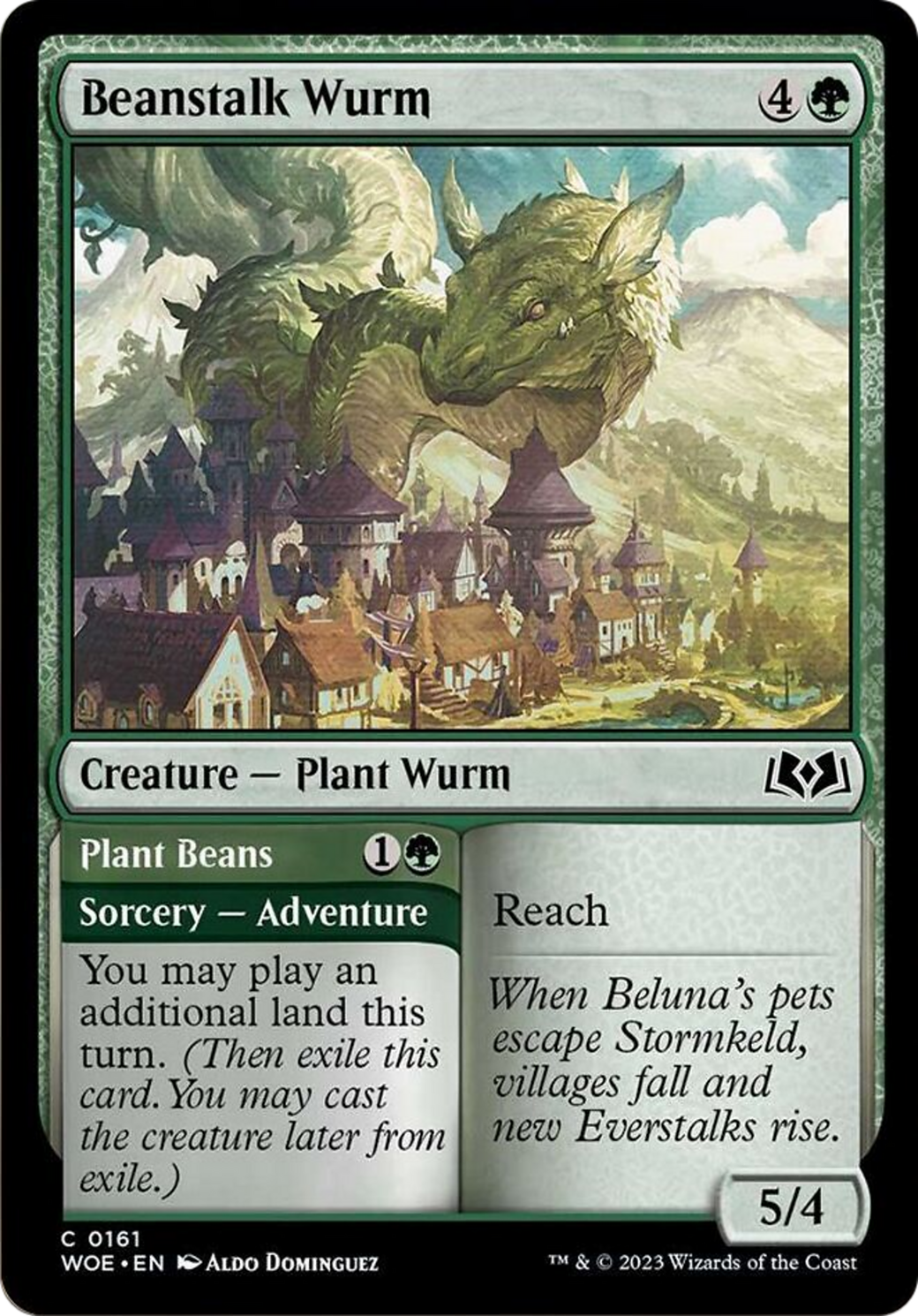 Beanstalk Wurm // Plant Beans [Wilds of Eldraine] | Card Citadel