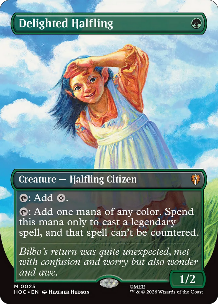 Delighted Halfling (Borderless) [The Hobbit: Eternal-Legal] | Card Citadel