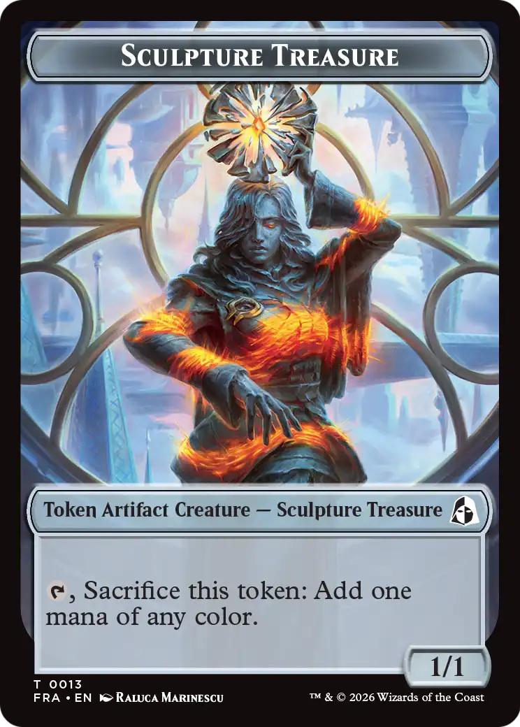 Sculpture Treasure // Beast Double-Sided Token [Reality Fracture Tokens] | Card Citadel
