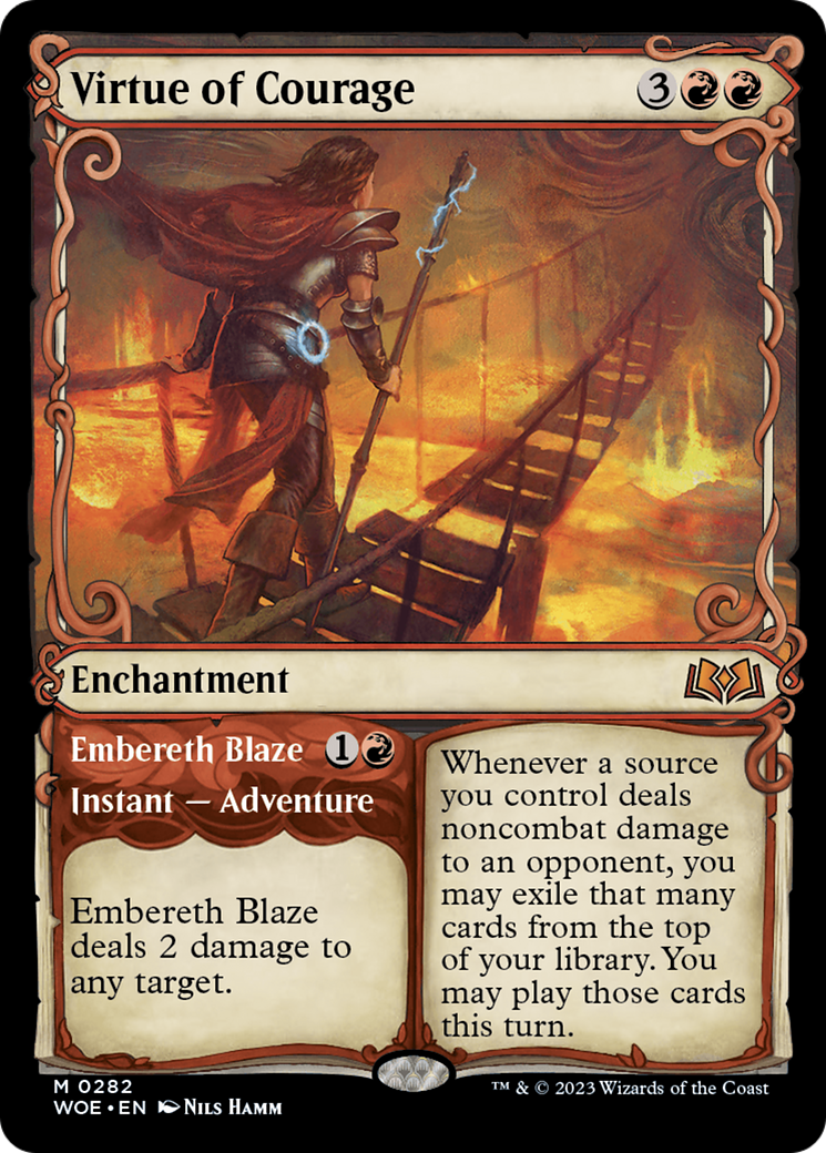 Virtue of Courage // Embereth Blaze (Showcase) [Wilds of Eldraine] | Card Citadel